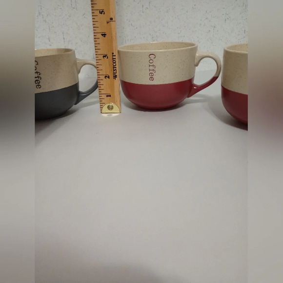 ELANYA Coffee Cup Mugs Set Of 4 Oversized Speckled - Picture 4 of 7